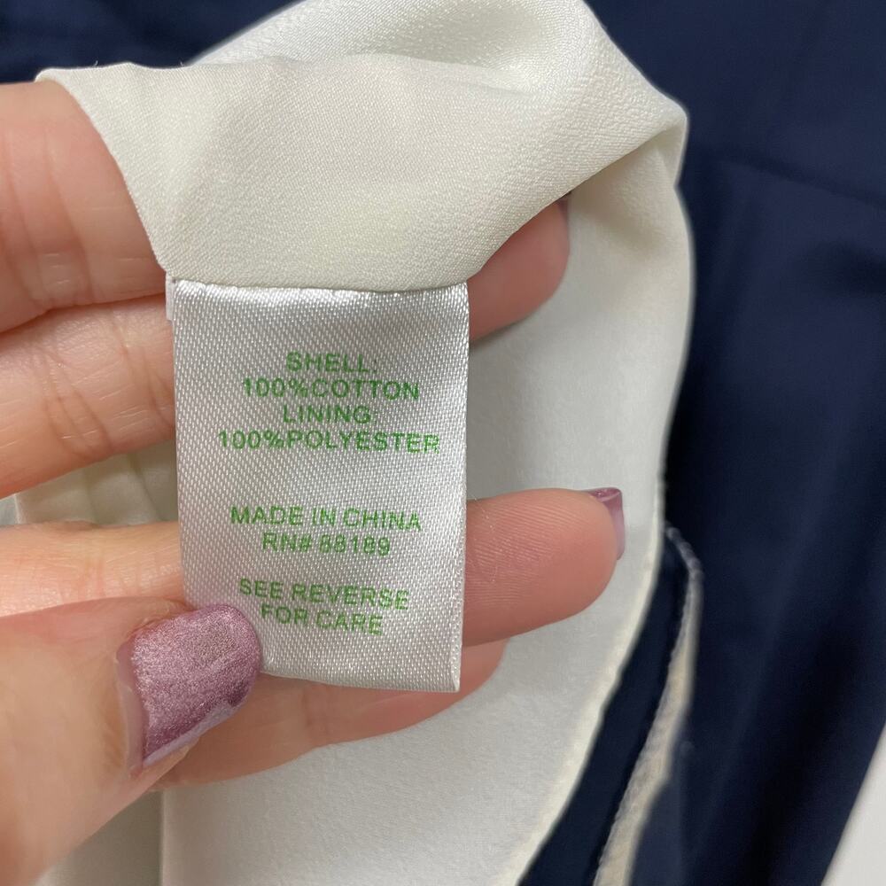 Lilly Pulitzer Wythe Navy Embellished Gold Beaded Shift Dress Size 00 - Picture 9 of 12